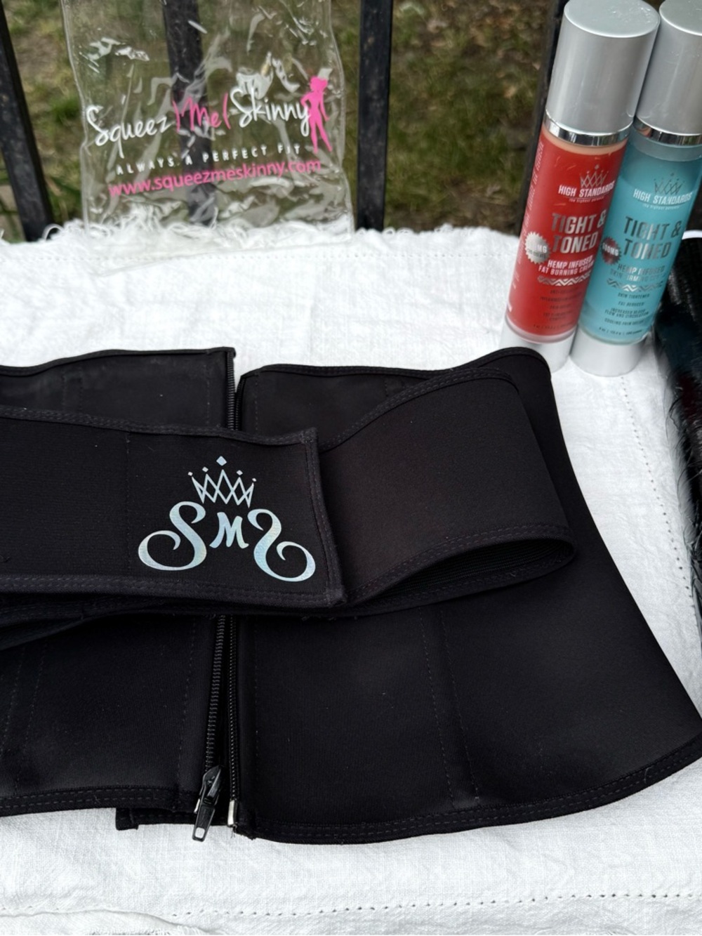SqueezMeSkinny Triple Compression Black Waist Trainer Bundle
